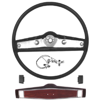 69-70 Chevelle / El Camino Black Steering Wheel With Wood Shroud