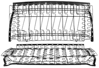 70-72 Chevelle  Rear Seat Frame Coupe Upper & Lower