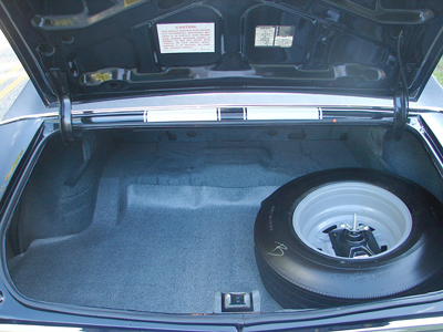 71-72 Chevelle Trunk Mats Black & Aqua Print Pattern Die Cut From Original Factory Pattern