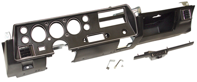 70-72 Chevelle / El Camino Dash Instrument Bezels SS Style For Gauges, Includes Side Vent & Under Dash Vent Assembies
