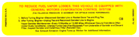 70 Tune-Up Label (CB), 396 & 454 Calif. E71, Evap. Control