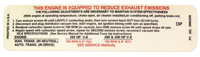 70 Tune-Up Label (DP), 350, 360, 390 H.P. AT/MT