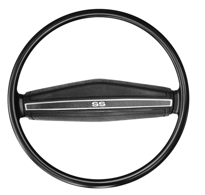 71-74 Chevrolet Car Steering Wheel w/Shroud & SS Emblem, Kit, Black