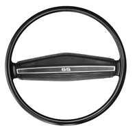71-74 Chevrolet Car Steering Wheel w/Shroud & SS Emblem, Kit, Black