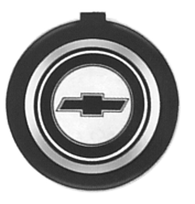 71-81 Chevelle / El Camino Horn Cap Emblem Insert, Silver / Black Bow-Tie Fits 4 Spoke Sport Wheel