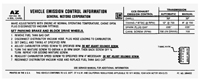 71 Tune-Up Label (AZ), 454-4 425 H.P. AT/MT US & Canada