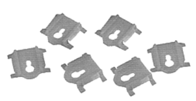 78-87 El Camino Rear Window Molding Clip Kit, Upper, 6 Pieces