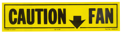 81-82 Caution Fan Decal, Yellow/Black