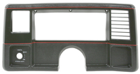 86-87 Chevelle / El Camino Dash Instrument Bezels Black With Red Strip Made For GM Tooling