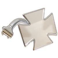 60-72 Exterior Peep Mirror, Curved Arm Maltese Style, LH or RH