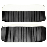 60-66 Seat Cover Kit, Bench, 2-Tone White Vinyl w/ Black Vinyl Inserts