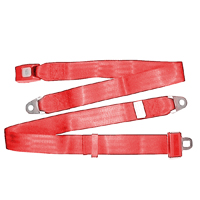 Universal Non-Retractable Seat Belt, Bright Red