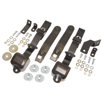 60-66 Bucket Seat Belt Set, Replacement 3-Point Retractable, Black