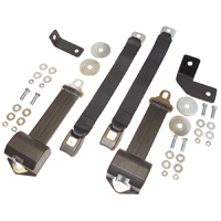 60-66 Bench Seat Belt Set, Replacement 2-Point Retractable, Black