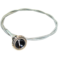 60-63 Throttle Cable, Black and Stainless Knob, 66