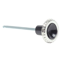 60-63 Headlight Switch Shaft and Knob, Black and Stainless