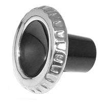 60-63 Radio Knob, Black & Stainless