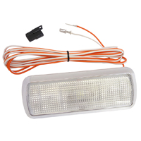 60-72 Dome Light Assembly, L.E.D. Bulbs, Clear Lens, Chrome Base, Wires