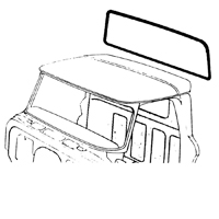 60-66 Rear Window Seal, Deluxe, Large Window, w/ Black Lock Strip