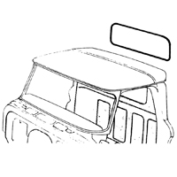 60-66 Rear Window Seal, Standard, Small Window, w/ Black Lock Strip