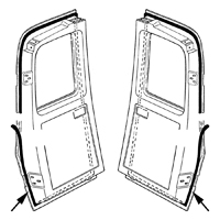 60-66 Suburban or Panel Side by Side Rear Door Weatherstrip