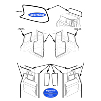 60-61 Weatherstrip Kit, Std Cab, Large Rear Window, w/ Metal Frames