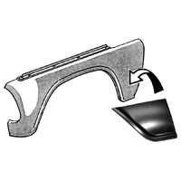 60-66 Front Fender Patch Panel, Lower Rear, LH