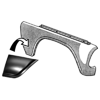 60-66 Front Fender Patch Panel, Lower Rear, RH