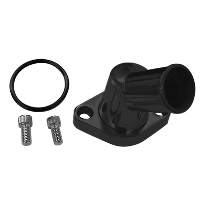 Thermostat Housing, Black, 360� Swivel, 45� Outlet, w/O-Ring Seal & Bolts