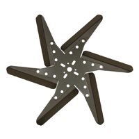 67-81 Camaro Black Aluminum Fan Blade With Black Center 6 Blade 17