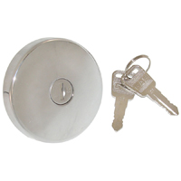 60-71 Gas Cap, Locking, Chrome Smooth Faced