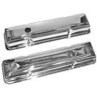 67-81 Camaro Valve Cover Small Block Short With Baffle, Chrome