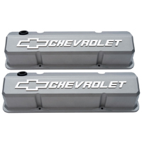 60-72 Chevrolet Competition Valve Cover, Cast Aluminum Raw Finish, Small Block V8, Bow-Tie