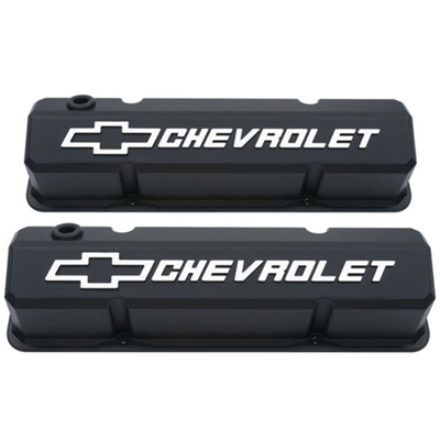 67-81 Camaro Valve Covers Small Block Black Finish Competition Valve Covers
