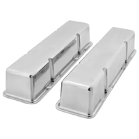 Chevrolet Small Block Polished Aluminum Valve Covers, Smooth, Tall without Holes, Pair