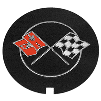 60-72 LT-1 Valve Cover Cross Flag Emblem, GM, RH Side
