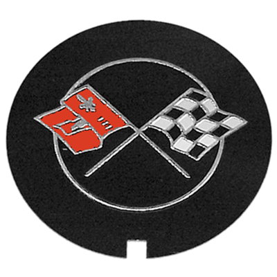 69-72 Camaro Valve Covers Right Hand Cross Flag Emblem, GM