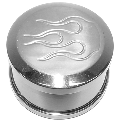 Chevrolet Car Polished Aluminum Push-In Breather Cap with Flames