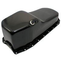 80-85 Oil Pan, Small Block, Black, Dipstick on Passenger Side