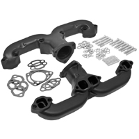 Exhaust Manifold Kit, Small Block V8, Black, 2 1/2