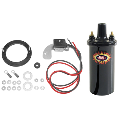 58-62 Chevrolet 235 6-Cylinder Car, Ignitor Distributor Points Conversion w/Black Coil
