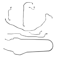 60-62 1/2 Ton 2WD Shortbed Complete Brake Line Set, 8 Pcs. Original Material, w/ Manual Drums