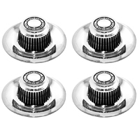 Rally Wheel Hub Cap Set, Derby Style w/o Bow Tie Emblem, Chrome