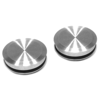 60-66 Stepside Bed Side End Hole Caps, Brushed Aluminum