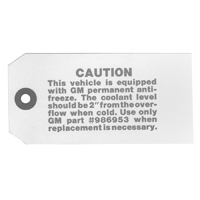 68 Radiator Coolant Tag