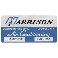 67 A/C Firewall Box Label