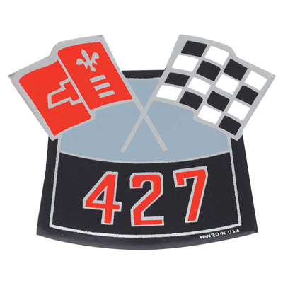 Big Block Air Cleaner Decal, 427 Cross Flags