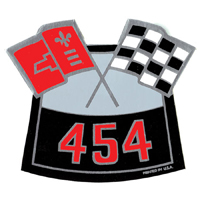 Big Block Air Cleaner Decal, 454 Cross Flags