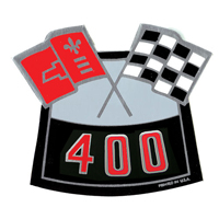 Big Block Air Cleaner Decal, 400 Cross Flags
