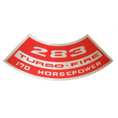 Air Cleaner Small Block Decal 283 Turbo-Fire   170 HP